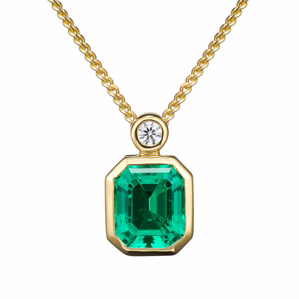 925 silver chain emerald gold plated green zircon classic fine jewelry necklace