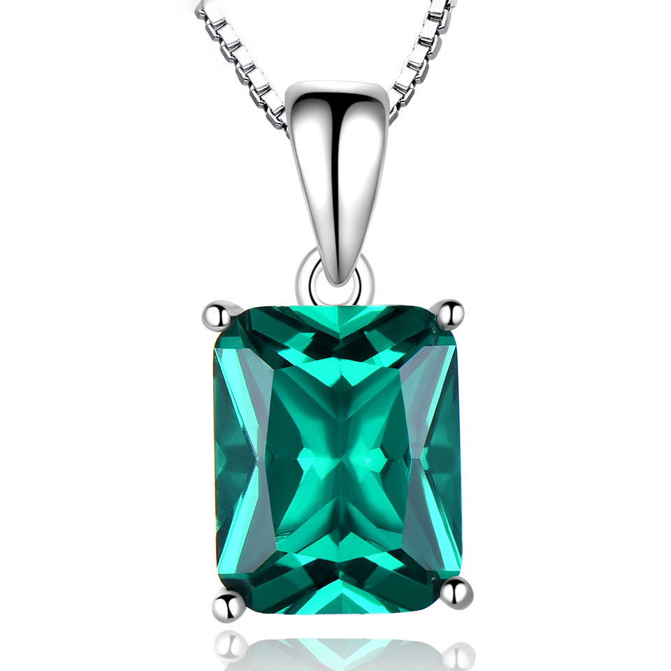  Nano Jadeite Zircon Box Chain Crystal Necklace